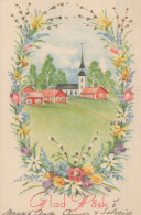 EASTER CHURCH Vintage Postcard CPA #PKE255.GB - Easter