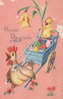 EASTER CHICKEN EGG Vintage Postcard CPA #PKE062.GB - Easter