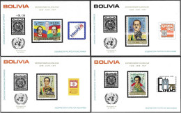 Bolivia 1975 Expociones Filatelicas Expositions Presidents Interphil Wien Hafnia Exfilmo Bl. 57,59,61,63 MNH Neuf ** - Bolivie