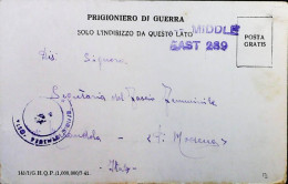 POW WW2 – WWII Italian Prisoner Of War In MIDDLE EAST AFRICA - Censorship Censure Geprüft  – S7735 - Posta Militare (PM)