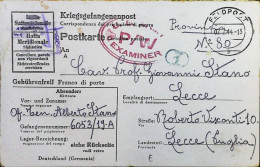 POW WW2 – WWII Italian Prisoner Of War In Germany USA CENSOR- Censorship Censure Geprüft  – S7728 - Military Mail (PM)
