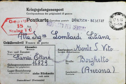 POW WW2 – WWII Italian Prisoner Of War In Germany - Censorship Censure Geprüft  – S7713 - Militärpost (MP)