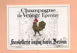 Etiquette De Champagne  "   DE VENOGE   " Coq Hardi  Verdun - Champagner