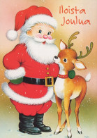PAPÁ NOEL Animales NAVIDAD Fiesta Vintage Tarjeta Postal CPSM #PAK523.ES - Santa Claus