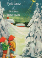 PAPÁ NOEL NAVIDAD Fiesta Vintage Tarjeta Postal CPSM #PAK935.ES - Santa Claus