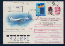 Ukraine, Entier Postal Recommandé, 5 Kopecks + Yv 161+ Yv 178, Avion Antonov An 124-100 Surnommé Ruslan, - Ukraine