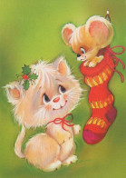 CHAT CHAT Animaux Vintage Carte Postale CPSM #PBQ794.FR - Cats