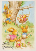 PÂQUES LAPIN Vintage Carte Postale CPSM #PBO559.FR - Easter
