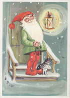 PÈRE NOËL Bonne Année Noël Vintage Carte Postale CPSM #PBL448.FR - Santa Claus