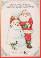 PÈRE NOËL Bonne Année Noël Vintage Carte Postale CPSM #PBL320.FR - Kerstman