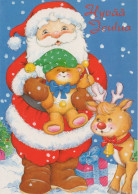 WEIHNACHTSMANN SANTA CLAUS TIERE WEIHNACHTSFERIEN Vintage Postkarte CPSM #PAK526.DE - Santa Claus