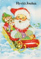 WEIHNACHTSMANN SANTA CLAUS WEIHNACHTSFERIEN Vintage Postkarte CPSM #PAK724.DE - Kerstman