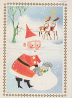 WEIHNACHTSMANN SANTA CLAUS WEIHNACHTSFERIEN Vintage Postkarte CPSM #PAK791.DE - Kerstman