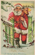 WEIHNACHTSMANN SANTA CLAUS WEIHNACHTSFERIEN Vintage Postkarte CPSMPF #PAJ478.DE - Kerstman