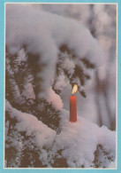 Feliz Año Navidad VELA Vintage Tarjeta Postal CPSM #PBN929.ES - New Year
