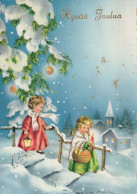 Buon Anno Natale BAMBINO Vintage Cartolina CPSM #PAY850.IT - New Year