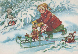 Buon Anno Natale BAMBINO Vintage Cartolina CPSM #PAW698.IT - New Year