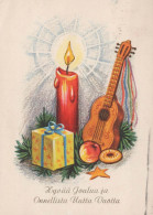 Buon Anno Natale CANDELA Vintage Cartolina CPSM #PAV589.IT - New Year