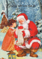 BABBO NATALE ANGELO Buon Anno Natale Vintage Cartolina CPSM #PAK098.IT - Santa Claus