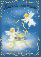 ANGELO Buon Anno Natale Vintage Cartolina CPSM #PAH897.IT - Angeli