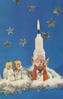 ANGELO Buon Anno Natale Vintage Cartolina CPSMPF #PAG836.IT - Angeli