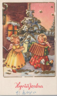ANGELO Buon Anno Natale Vintage Cartolina CPSMPF #PAG709.IT - Angeli