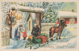 Neujahr Weihnachten PFERD Vintage Ansichtskarte Postkarte CPSMPF #PKD620.DE - New Year
