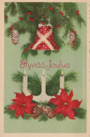 Neujahr Weihnachten KERZE Vintage Ansichtskarte Postkarte CPSMPF #PKD064.DE - Nouvel An