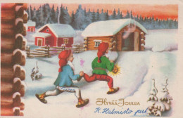 Neujahr Weihnachten GNOME Vintage Ansichtskarte Postkarte CPSMPF #PKD994.DE - Nouvel An