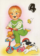 ALLES GUTE ZUM GEBURTSTAG 4 Jährige JUNGE KINDER Vintage Ansichtskarte Postkarte CPSM #PBU004.DE - Anniversaire
