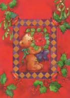 Neujahr Weihnachten GEBÄREN Tier Vintage Ansichtskarte Postkarte CPSM #PBS300.DE - Nouvel An