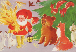 Neujahr Weihnachten GNOME Vintage Ansichtskarte Postkarte CPSM #PBM077.DE - Nouvel An