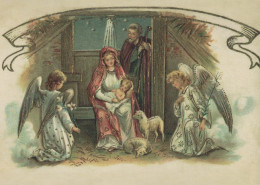 Jungfrau Maria Madonna Jesuskind Weihnachten Religion Vintage Ansichtskarte Postkarte CPSM #PBB987.DE - Vierge Marie & Madones