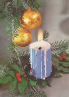 Neujahr Weihnachten KERZE Vintage Ansichtskarte Postkarte CPSM #PBA128.DE - Nouvel An