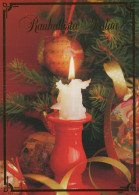 Neujahr Weihnachten KERZE Vintage Ansichtskarte Postkarte CPSM #PBA370.DE - Nouvel An
