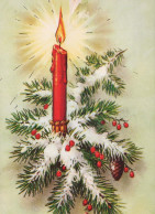 Neujahr Weihnachten KERZE Vintage Ansichtskarte Postkarte CPSM #PBA005.DE - Nouvel An