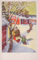 Buon Anno Natale BAMBINO Vintage Cartolina CPSMPF #PKG496.IT - Nouvel An