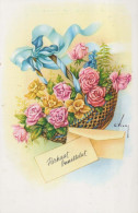FIORI Vintage Cartolina CPSMPF #PKG058.IT - Blumen