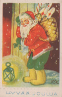 BABBO NATALE Buon Anno Natale Vintage Cartolina CPSMPF #PKG299.IT - Santa Claus