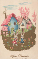 PASQUA UOVO CONIGLIO Vintage Cartolina CPA #PKE196.IT - Easter