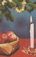 Buon Anno Natale CANDELA Vintage Cartolina CPSMPF #PKD187.IT - Nieuwjaar