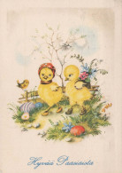 PASQUA POLLO UOVO Vintage Cartolina CPSM #PBO687.IT - Easter