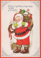 BABBO NATALE Buon Anno Natale Vintage Cartolina CPSM #PBL322.IT - Santa Claus