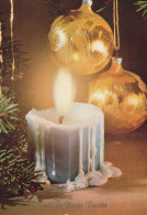 Buon Anno Natale CANDELA Vintage Cartolina CPSM #PBA129.IT - Nouvel An
