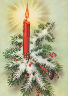 Buon Anno Natale CANDELA Vintage Cartolina CPSM #PBA006.IT - Nouvel An