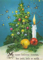 Buon Anno Natale CANDELA Vintage Cartolina CPSM #PBA371.IT - Nouvel An