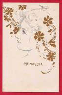 AD743 ART NOUVEAU FEMME 4 SAISONSPRINTEMPS PRIMAVERA J FORADORI PRECURSEUR ILLUSTRATEUR ITALIEN DESSIN - Autres & Non Classés