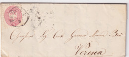 Lombardo Veneto-1864  5s. (43) Su Lettera Completa Testo Padova (23.8) - Lombardy-Venetia