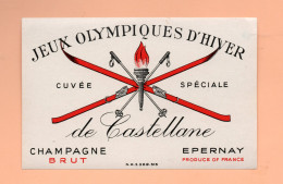 Etiquette De Champagne  "   DE  CASTELLANE  Jeux Olympiques  D'hivers - Champagne