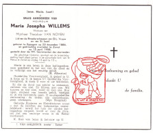 DP Maria Josepha Willems ° Eppegem 1886 † Zemst 1958 X Theodoor Van Noyen - Images Religieuses